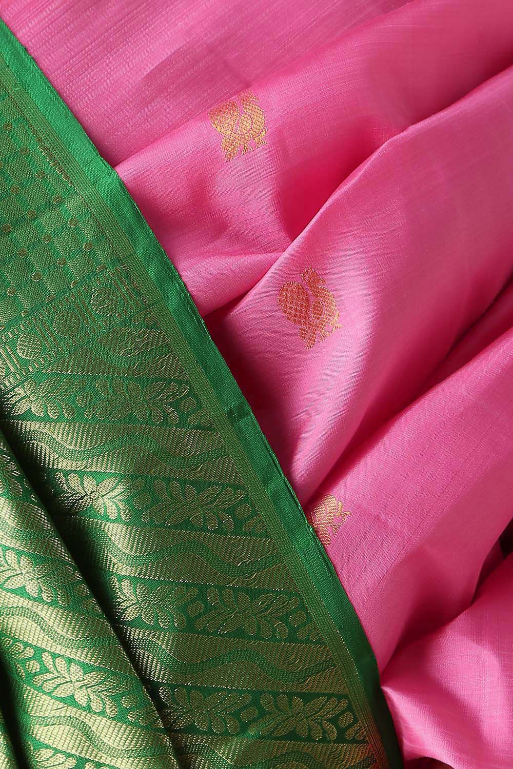 Pink Pure Silk Kanjivaram Saree image number null