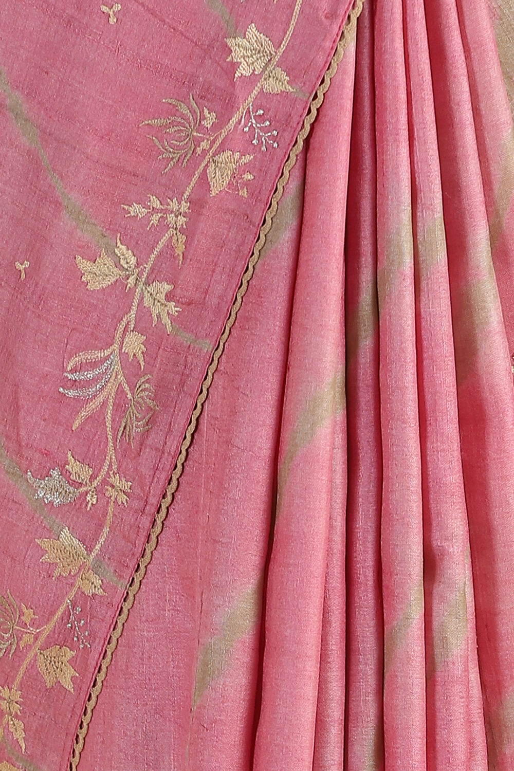 Light Pink Embroidered Pure Tussar Saree image number null