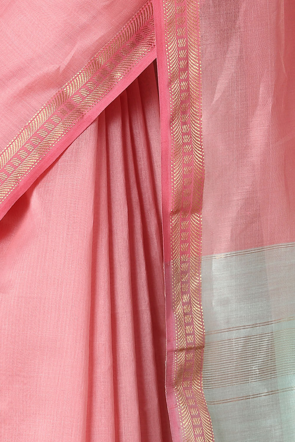 Pink Pure Silk Cotton Maheswari Saree image number null