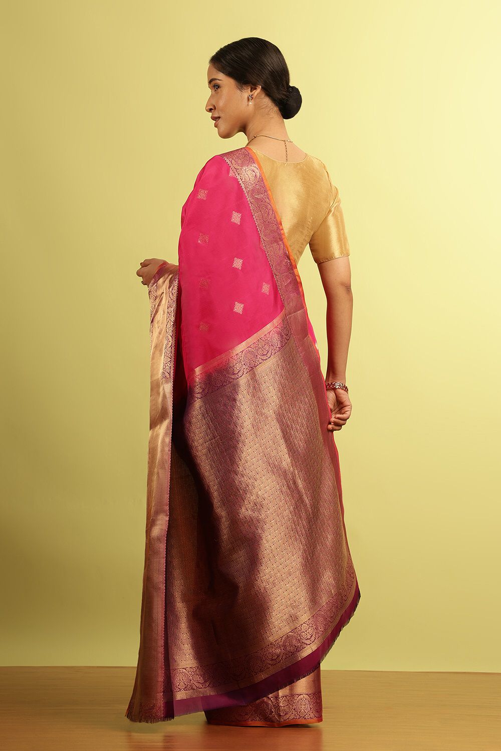 Pink Woven Silk Viscose Saree image number null