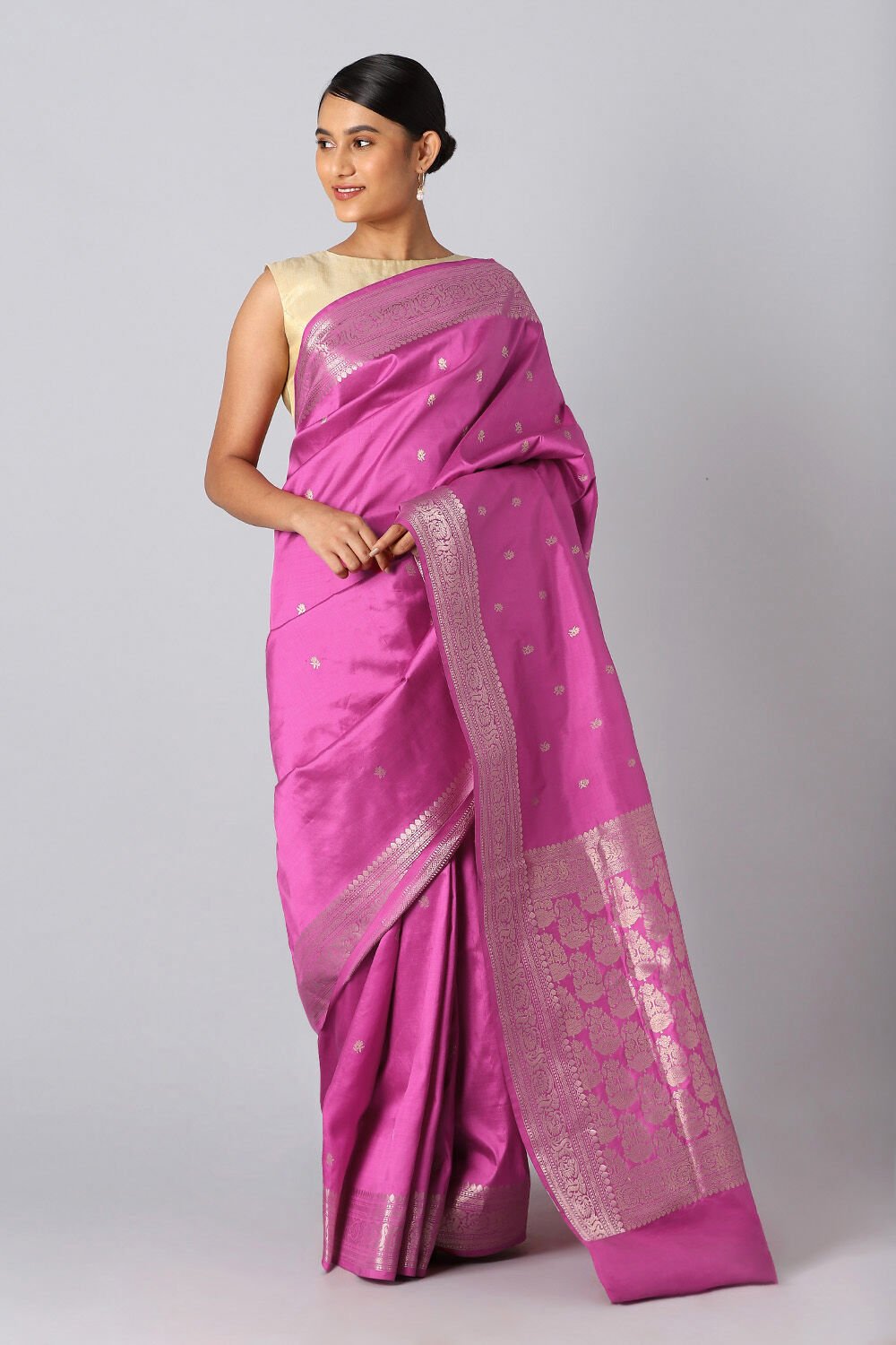 Pink Pure Silk Banarasi Saree image number null
