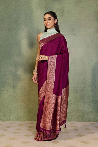 Purple Woven Design Pure Viscose Saree thumbnail image number null