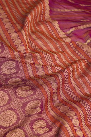 Dark Violet Cotton Woven Saree thumbnail image number null