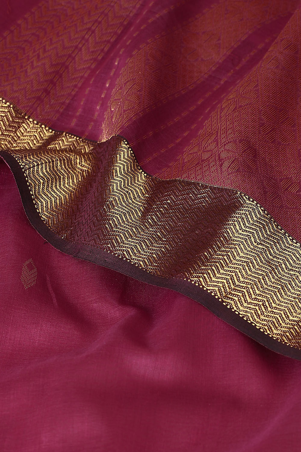 Dark Pink Pure Silk Cotton Maheswari Saree image number null