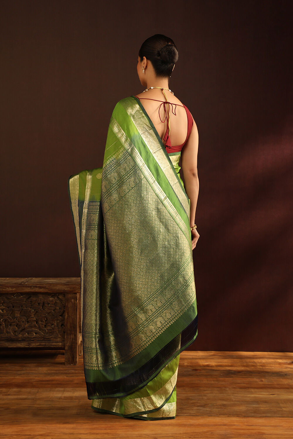Light Green Pure Silk Woven Kanjivaram Saree image number null