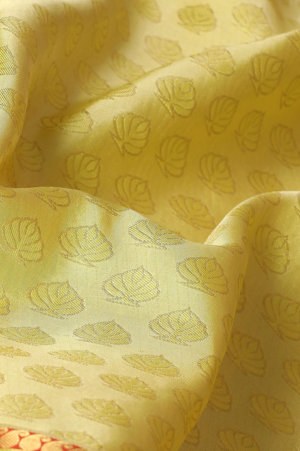 Light Yellow Pure Silk Kanjivaram inspired Saree image number null