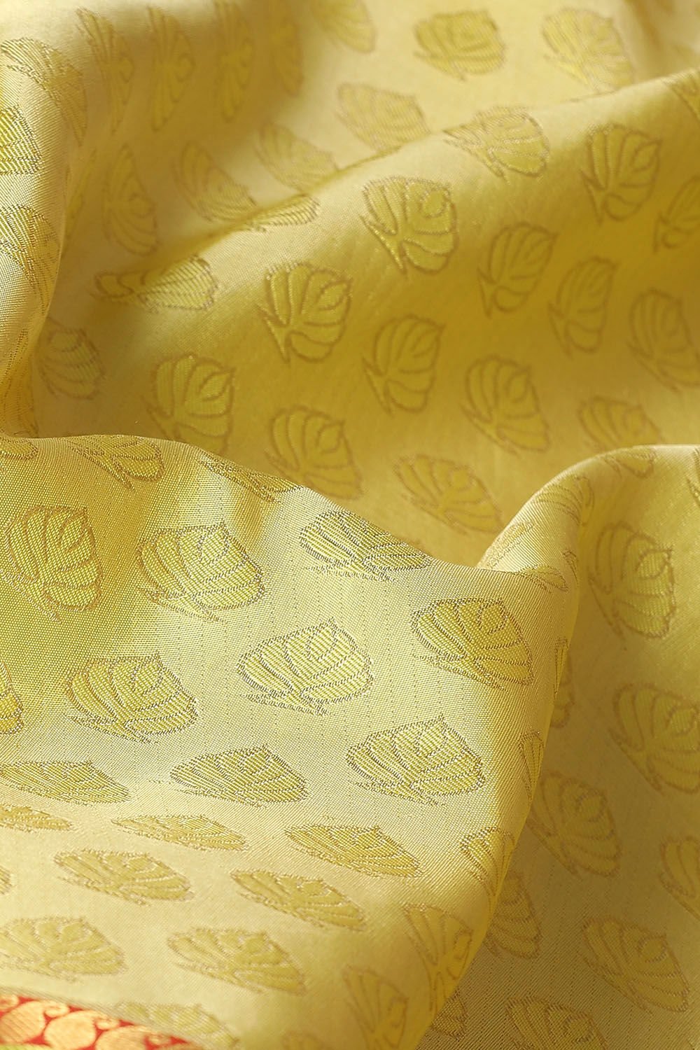 Light Yellow Pure Silk Kanjivaram inspired Saree image number null