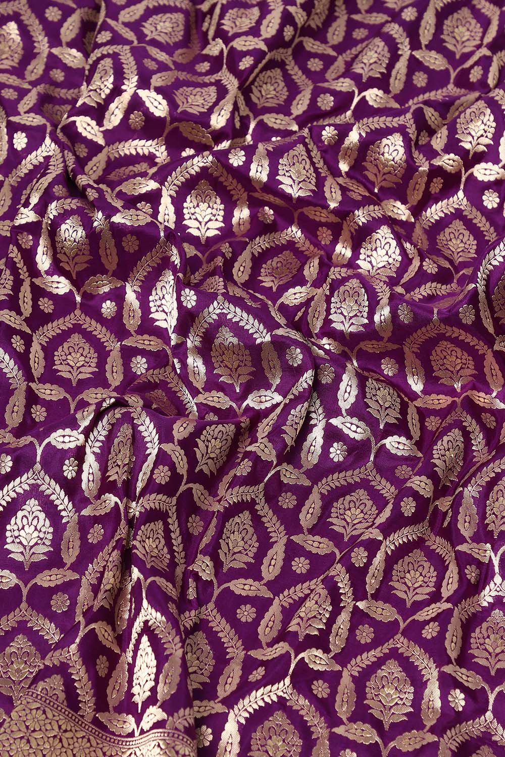 Purple Pure Silk Banarasi Saree image number null