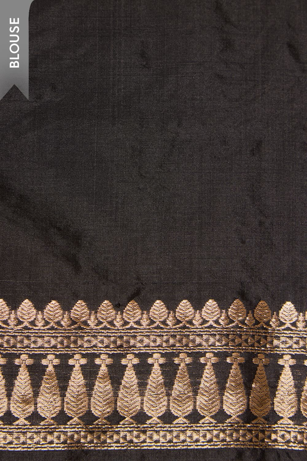 Black Pure Silk Brocade Banarasi Saree image number null
