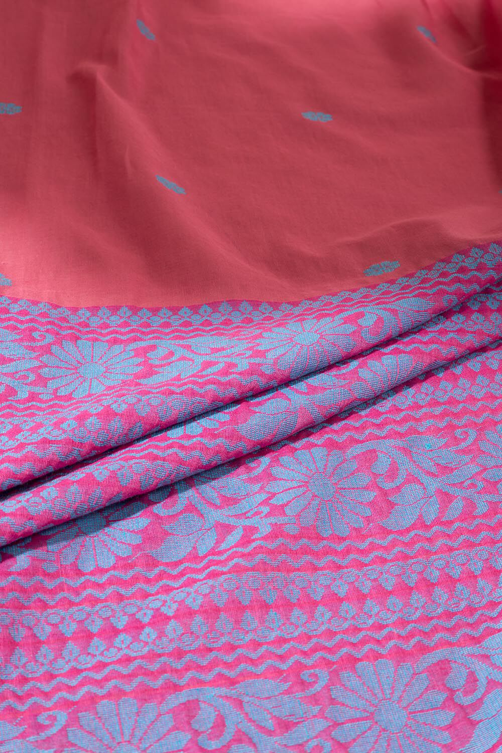 Pink Bengal Pure Cotton Jamdani Saree image number null