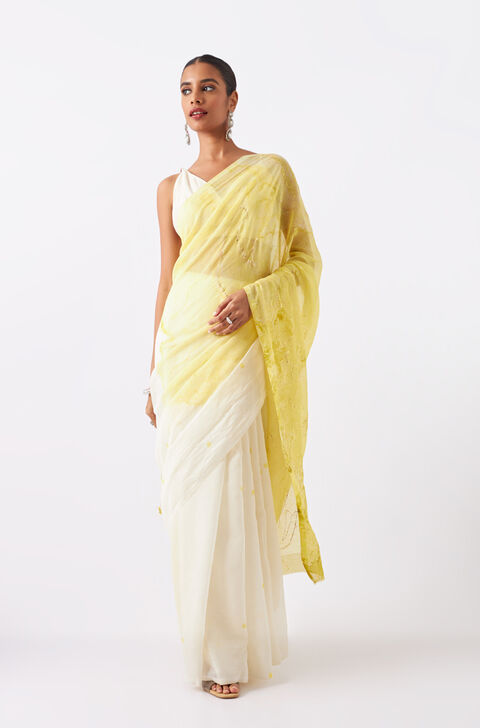 Yellow Pure Silk Cotton Digital Printed Saree