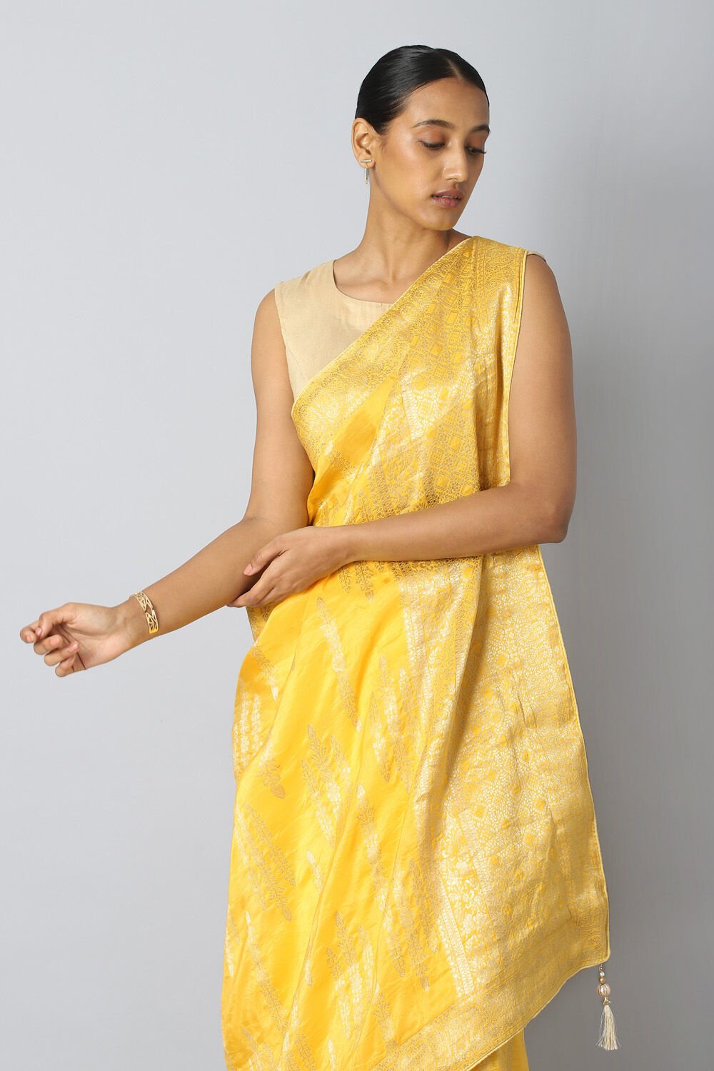 Sunrise Yellow Pure Luxe Vegan Saree image number null