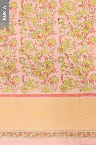 Light Pink Pure Cotton Printed Sanganeri Unstitched Suit Set thumbnail image number null