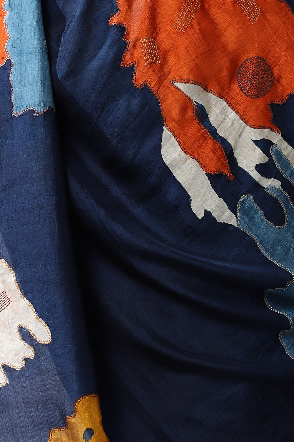 Blue Silk Batik Saree image number null