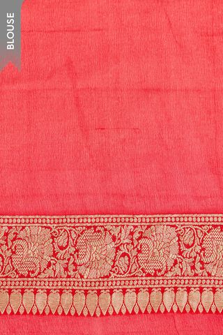 Red Pure Silk Georgette Cutwork Banaras Saree thumbnail image number null