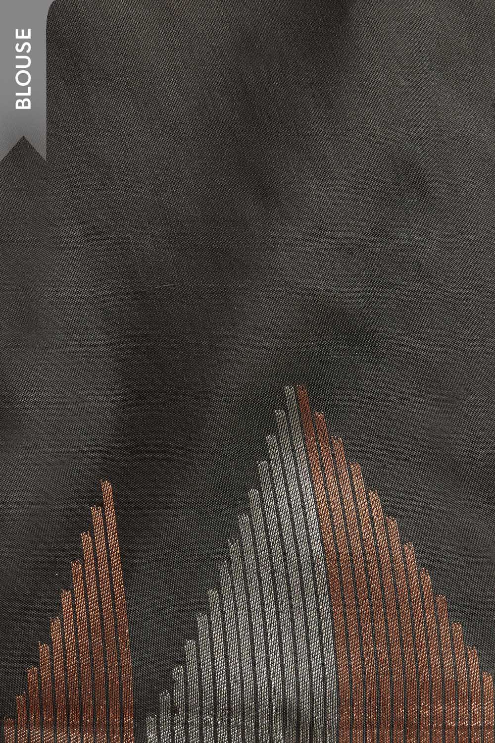 Black Woven Pure Silk Kanjivaram Saree image number null
