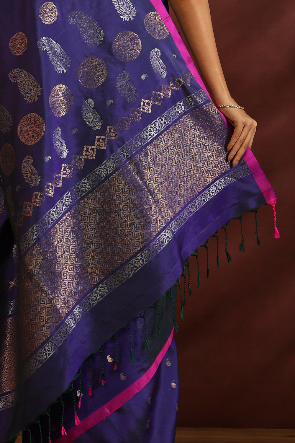 Blue South Pure Silk Woven Saree image number null