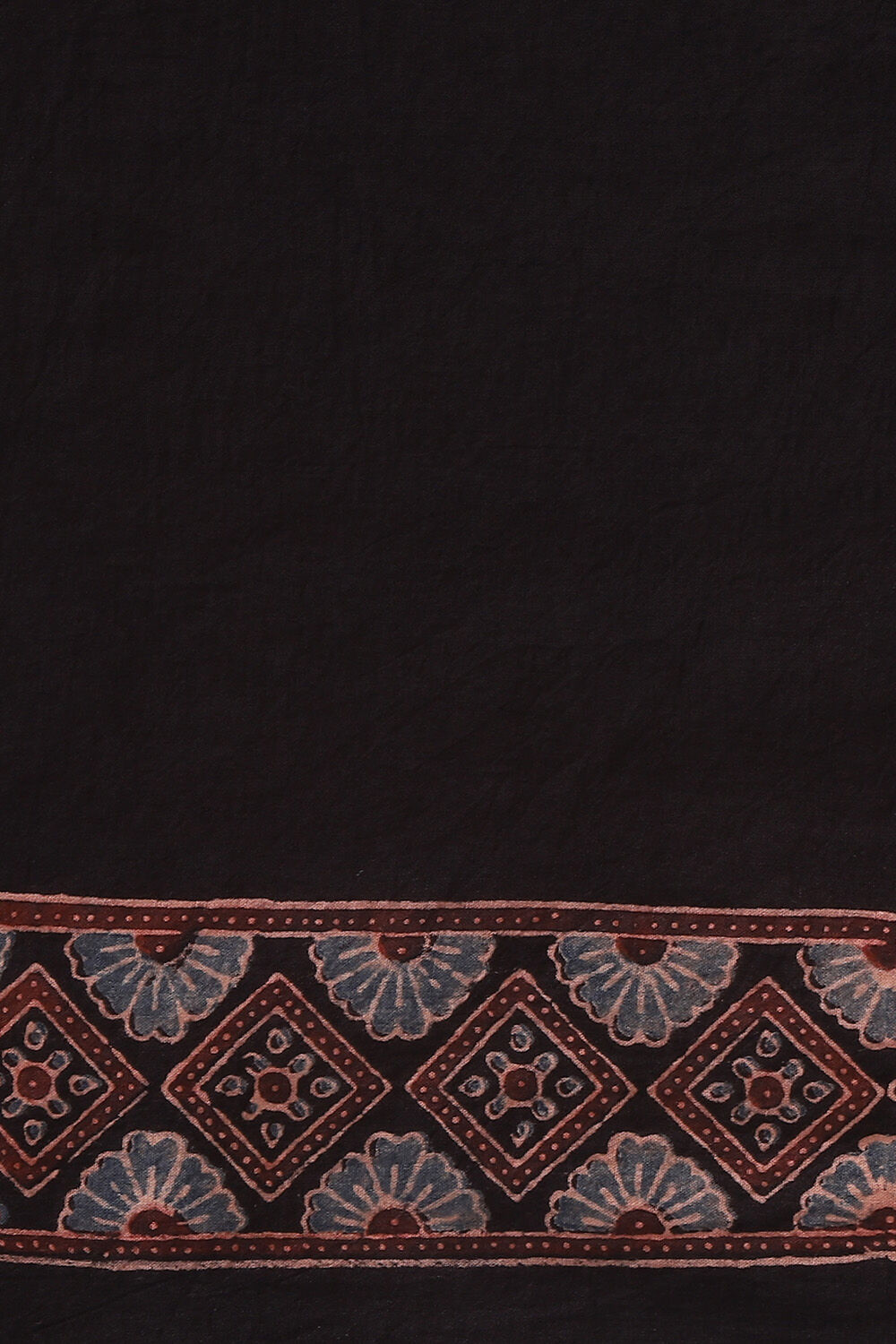 Black Pure Cotton Ajrakh Printed Saree image number null