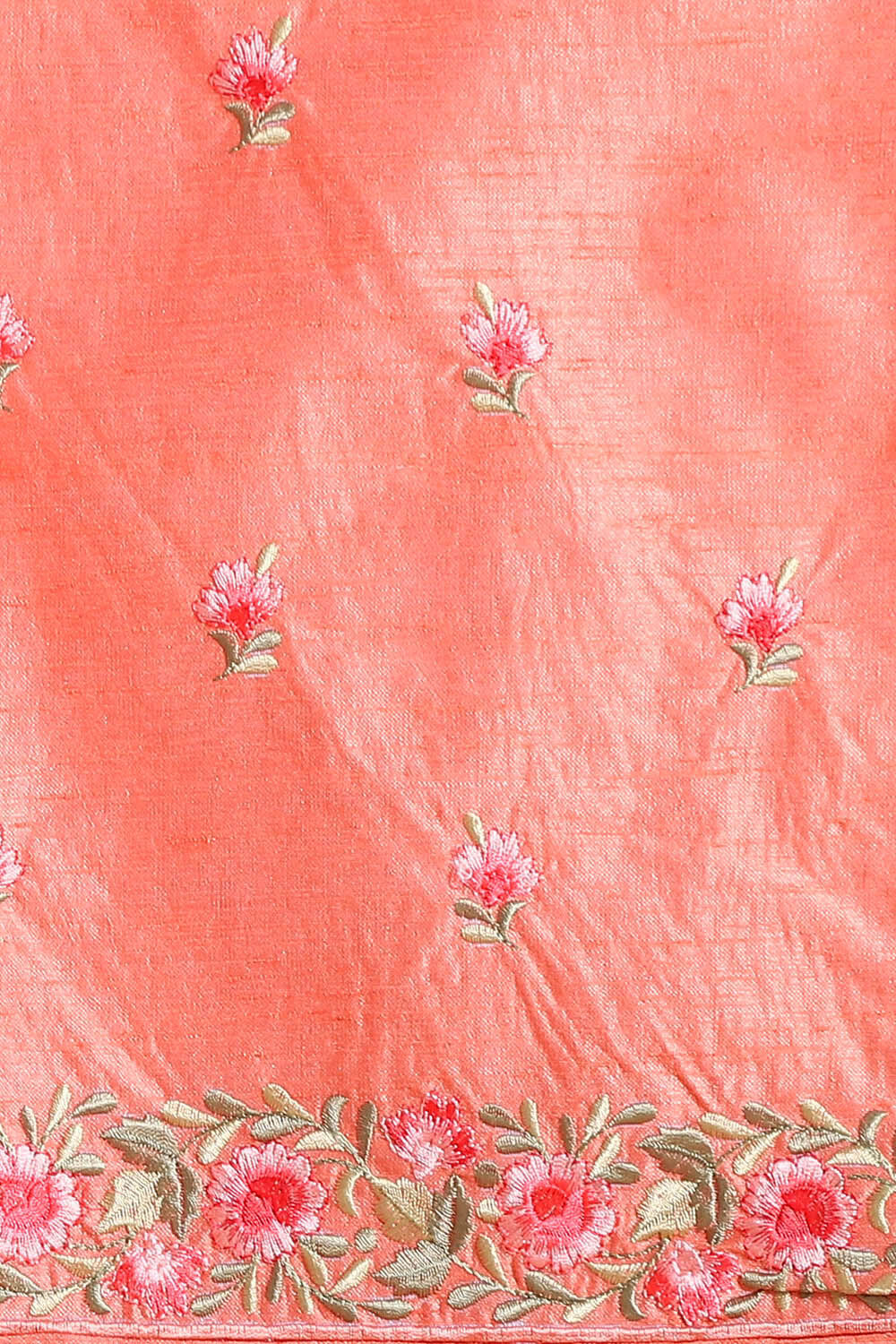 Light Pure Pink Embroidered Saree image number null