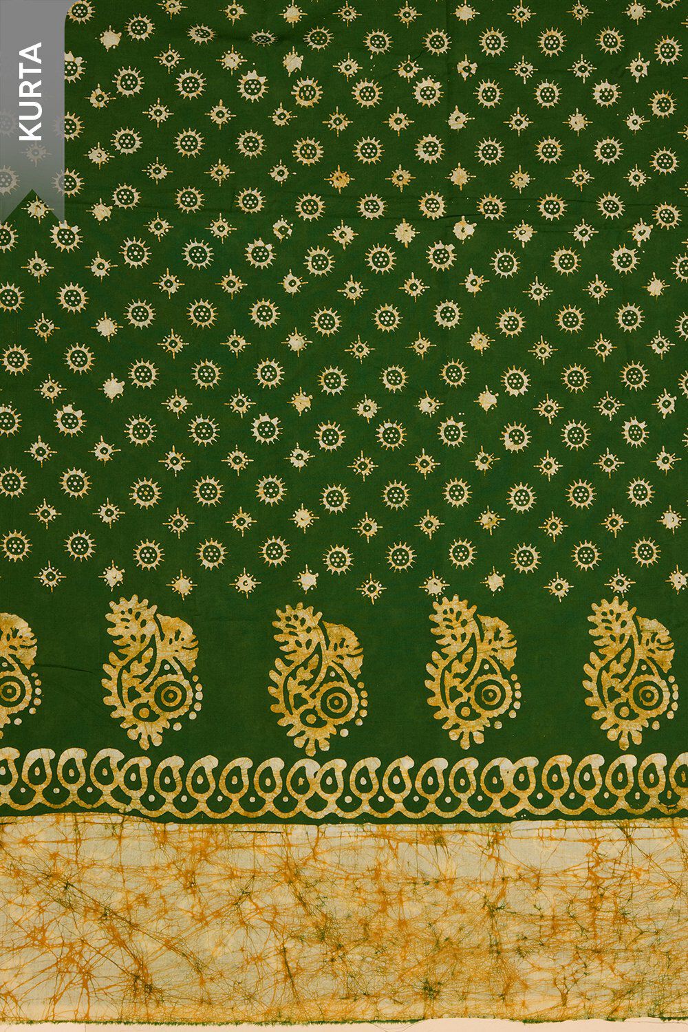 Dark Green Pure Cotton Batik Unstitched Suit Set Taneira Online Store