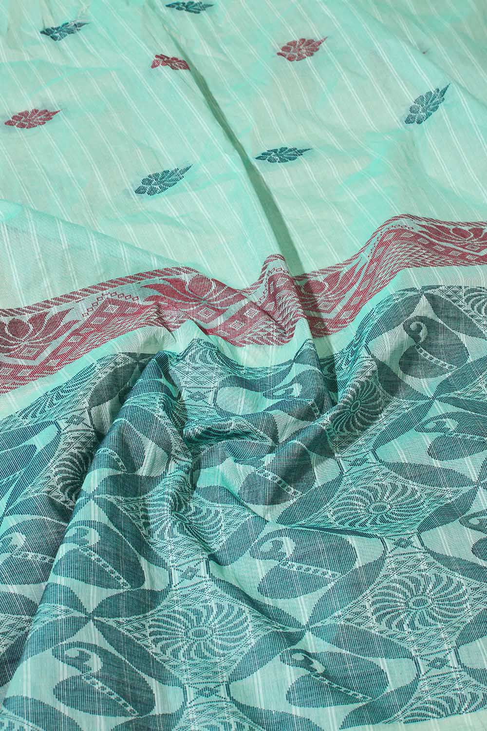 Light Blue Woven South Pure Cotton Saree image number null
