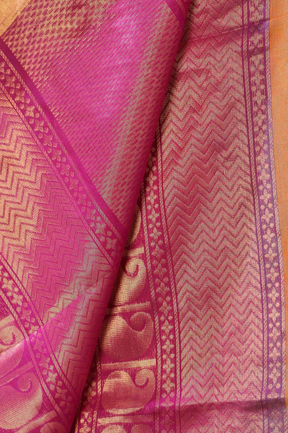 Orange South Pure Silk Cotton Woven Saree image number null