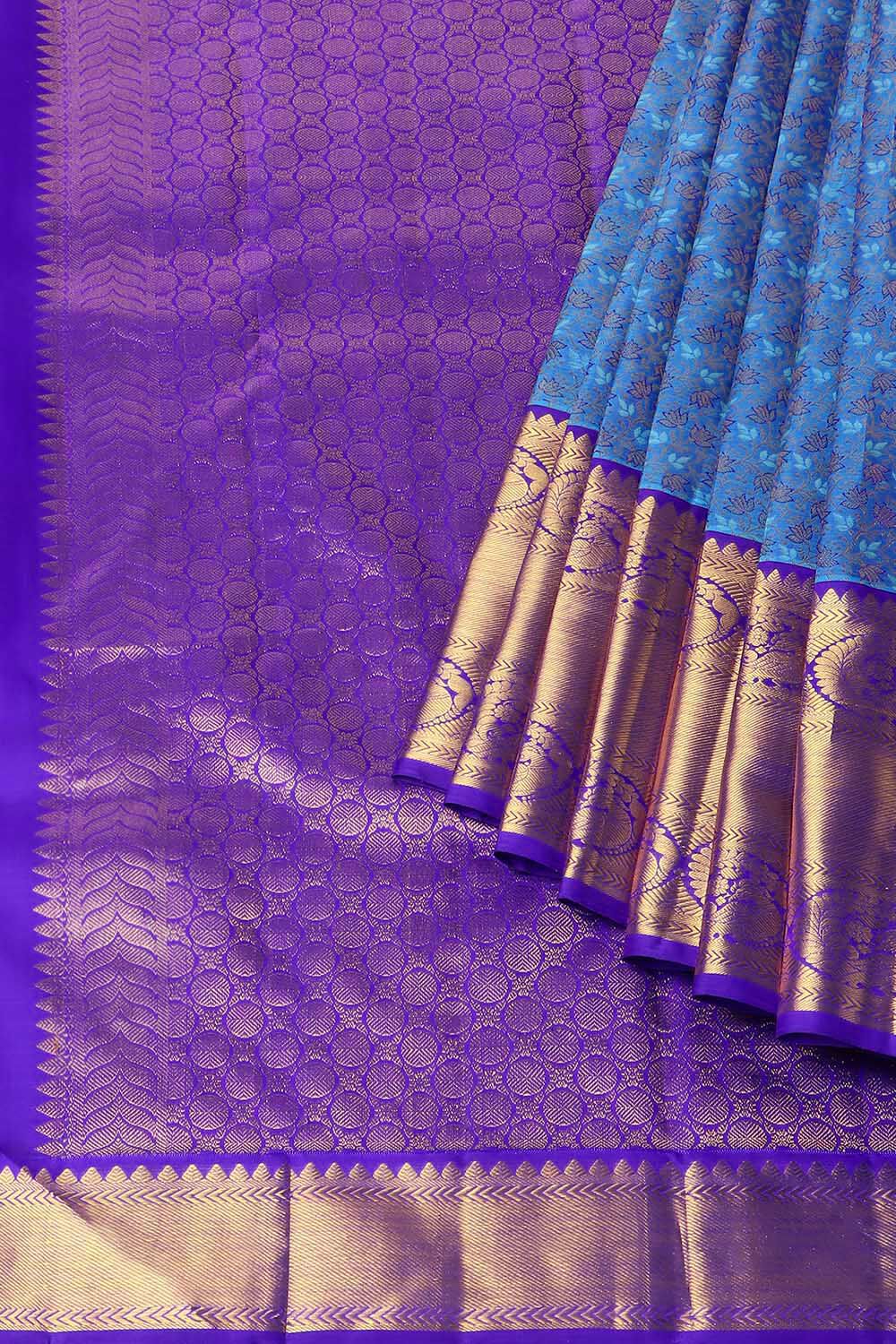 Light Blue Pure Silk Kanjivaram Saree image number null