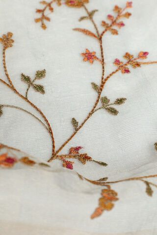 Grey Contemporary Pure Tissue Organza Embroidery Saree thumbnail image number null