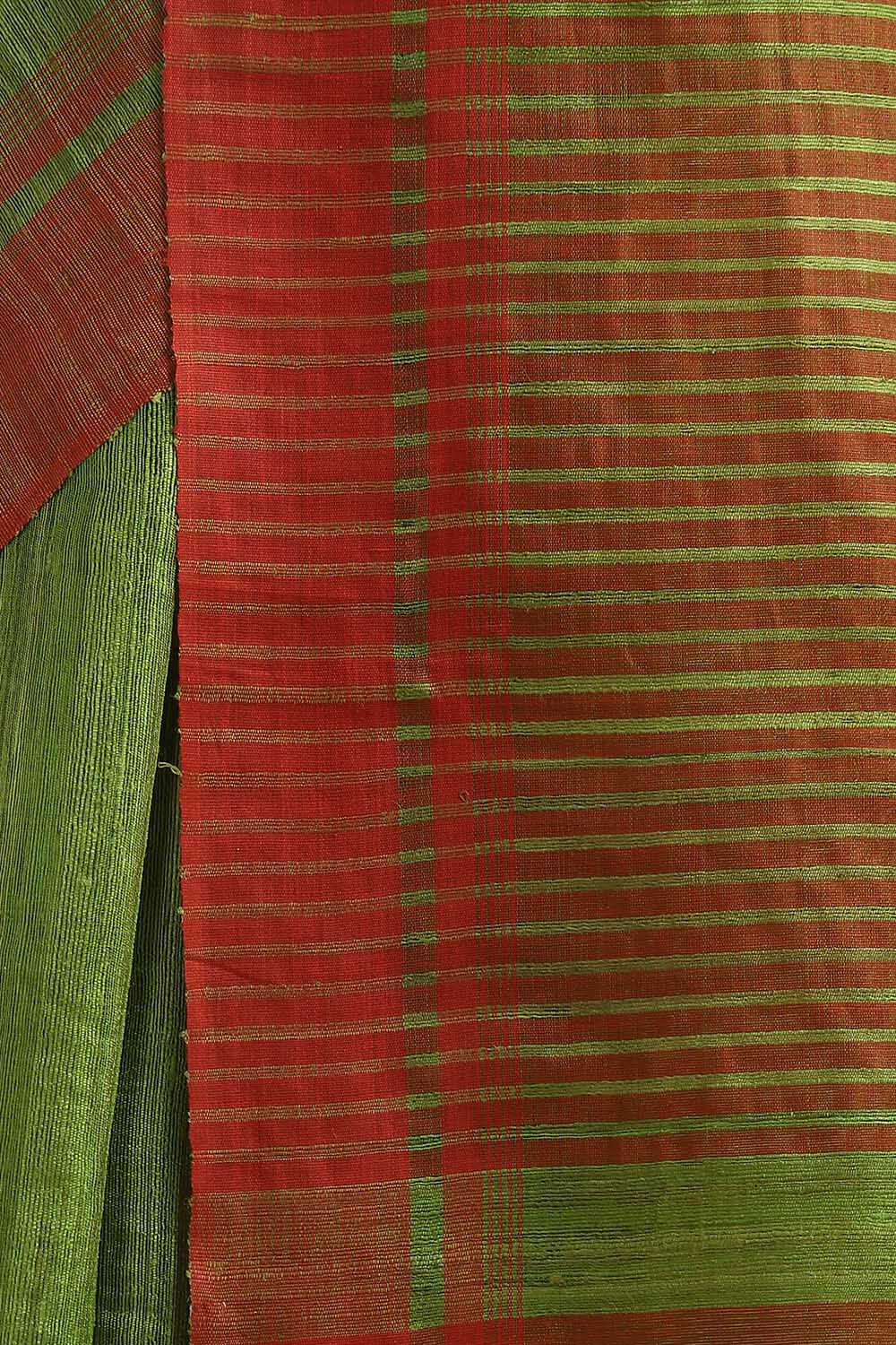Green Pure Tussar Silk Bhagalpuri Saree image number null