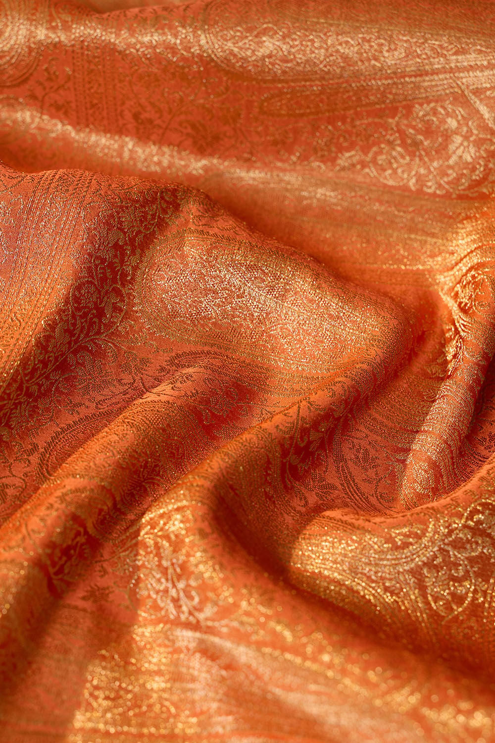 Orange   Woven Viscose Tissue Saree image number null
