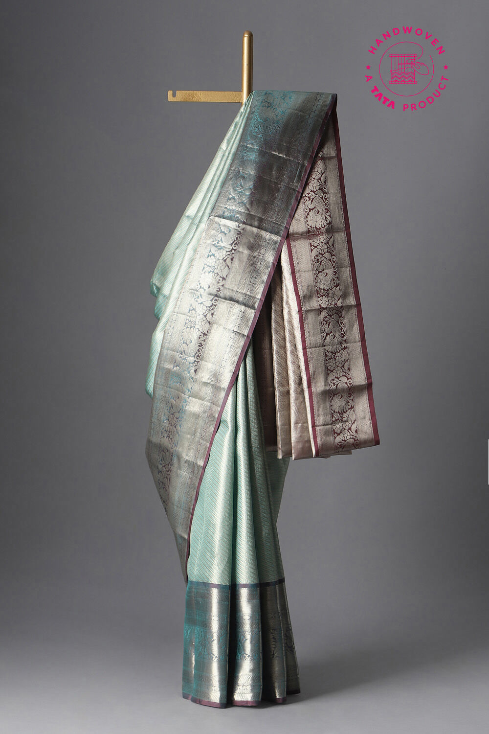 Light Green Pure Silk Tissue Kanjivaram Saree image number null