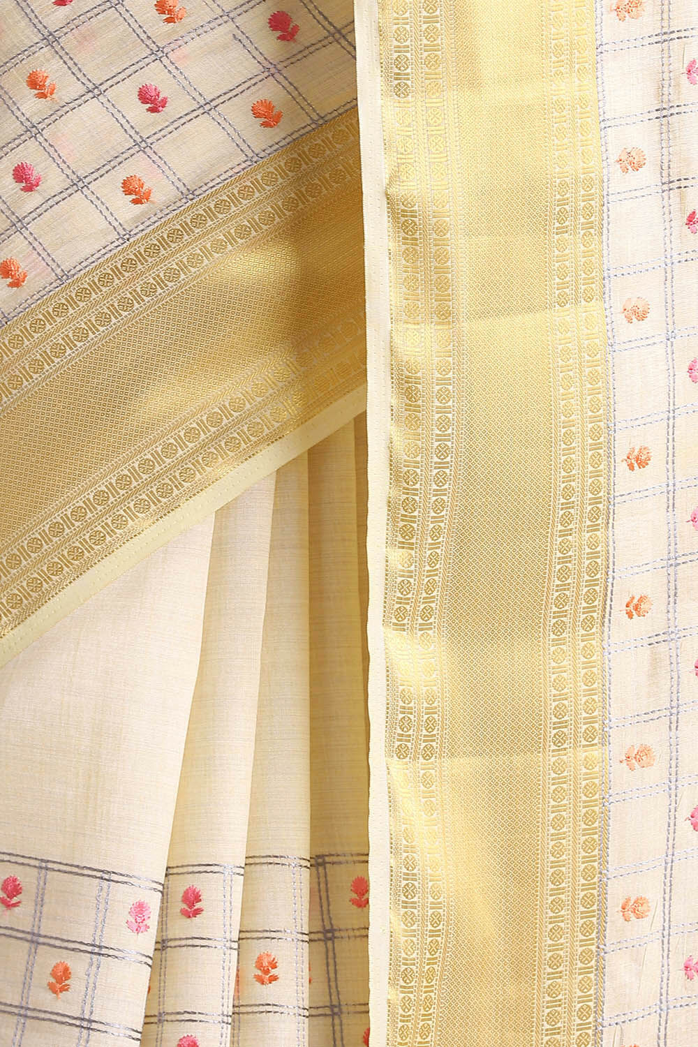White Pure Embroidered Saree image number null