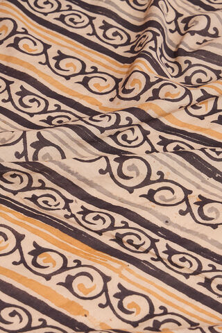 Black Printed Kalamkari Pure Cotton Machilipatnam Saree thumbnail image number null