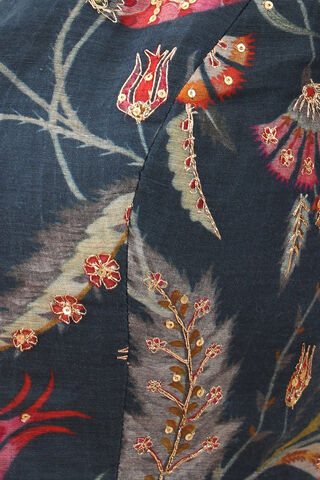 Multicoloured Pure Silk Cotton Embroidery Saree thumbnail image number null