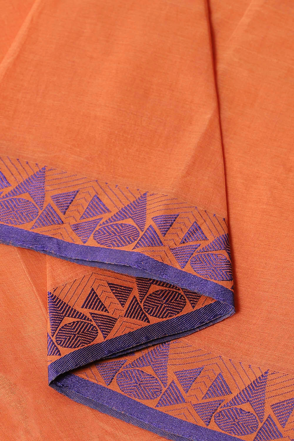 Orange Pure Cotton Bengal Saree image number null