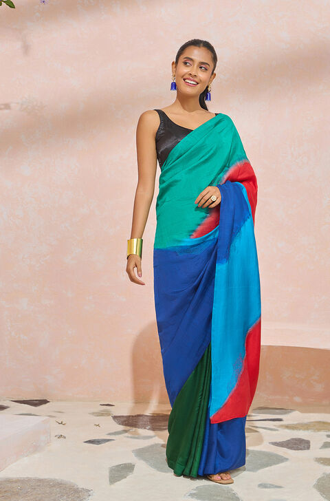Multi Murshidabad Pure Silk Hand Painted Saree