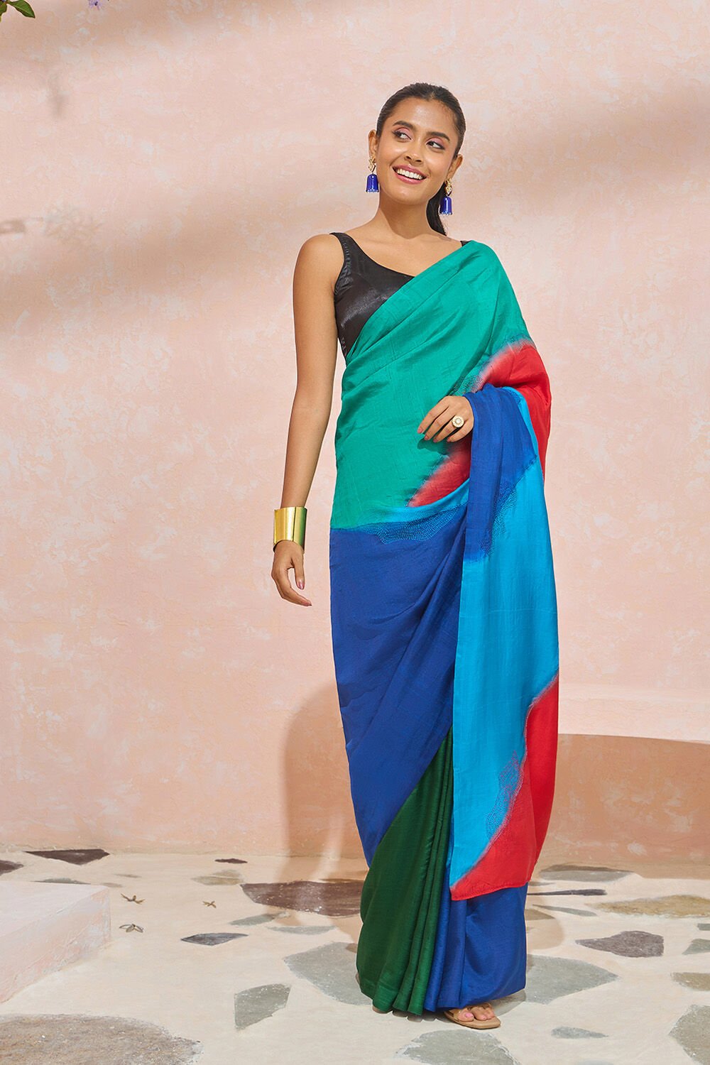Multi Murshidabad Pure Silk Hand Painted Saree image number null
