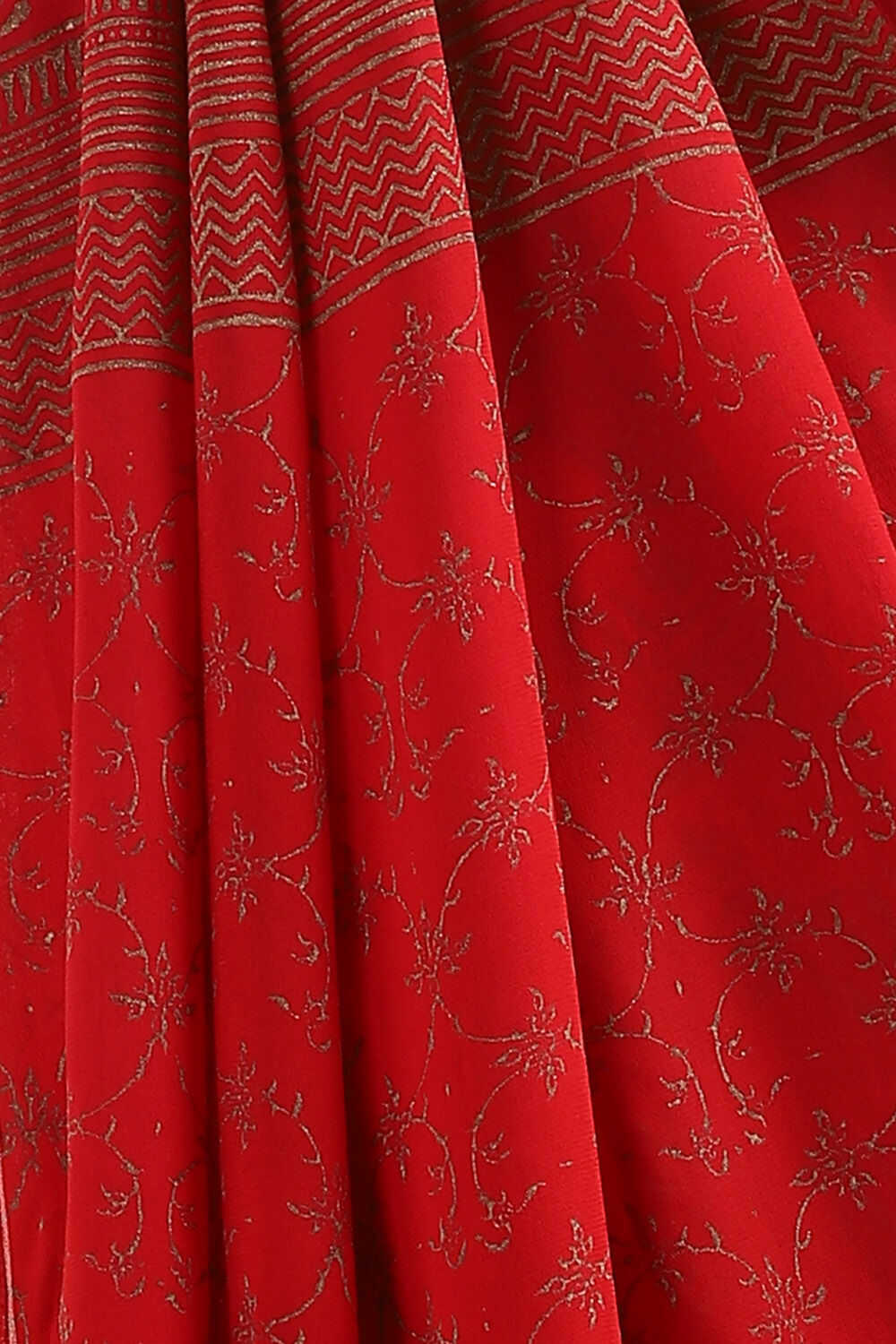 Red Viscose Printed Saree image number null