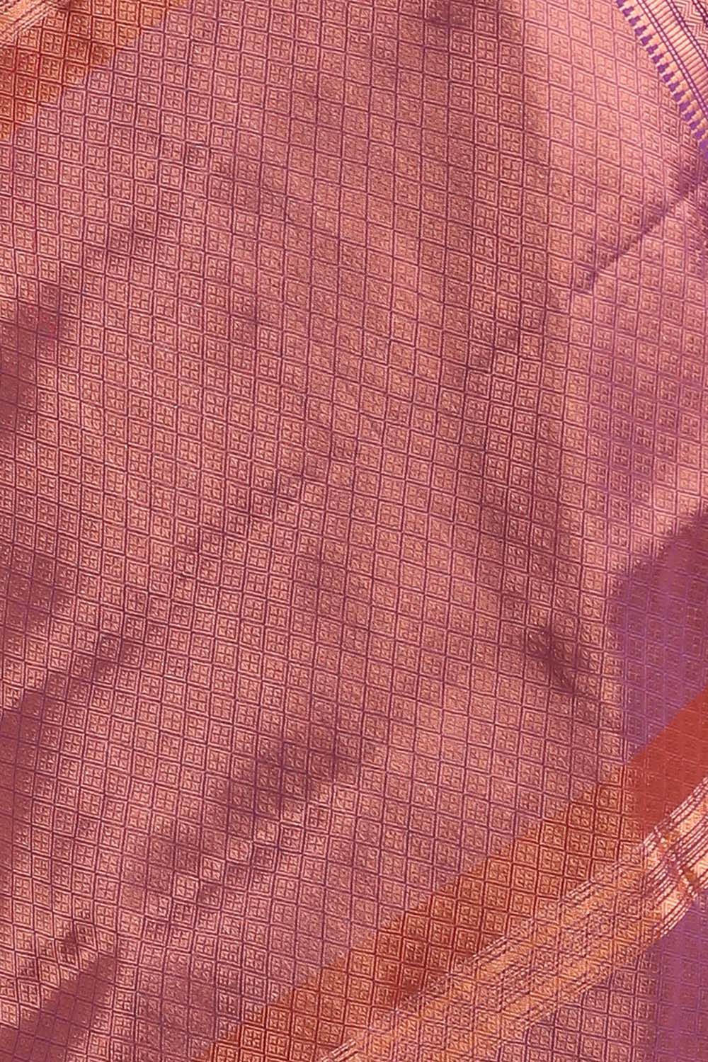 Dark Pink Pure Silk Cotton Maheswari Brocade Saree image number null