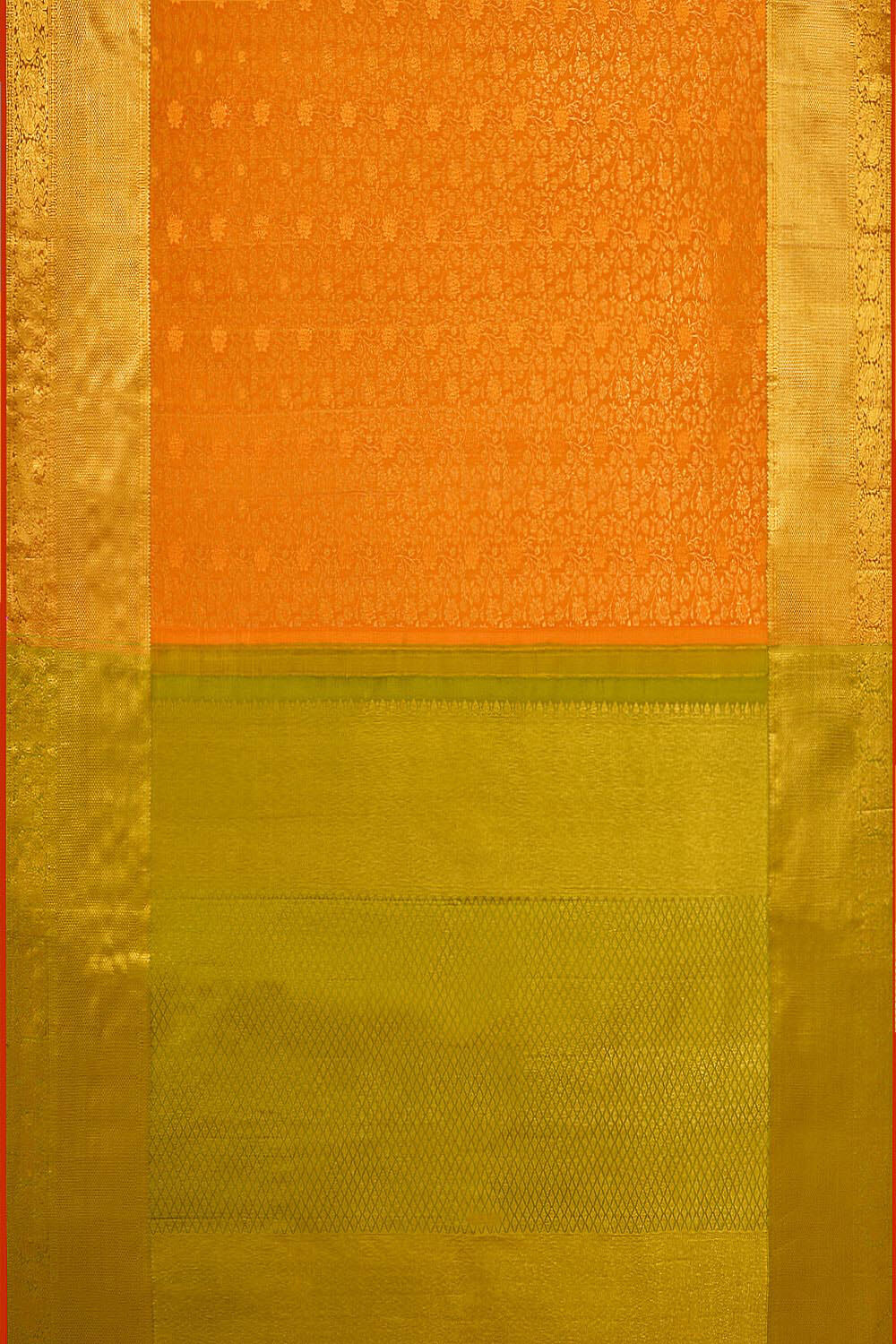 Orange Pure Silk Woven Kanjivaram Saree image number null