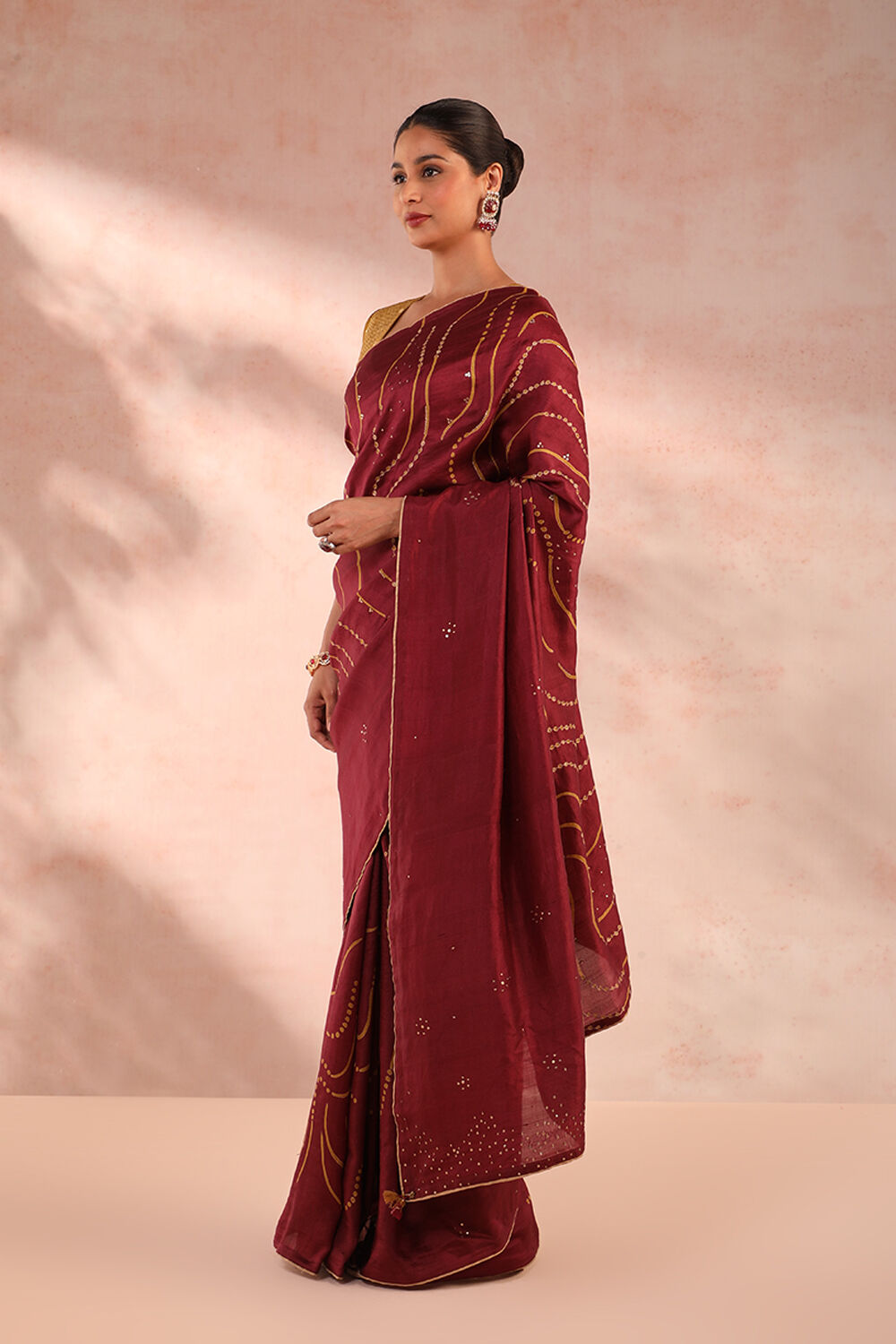 Pink Pure Silk Hand Painted Saree image number null