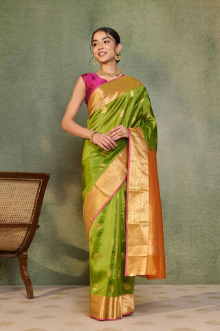 Green Woven Apsara Silk Viscose Saree thumbnail image number null
