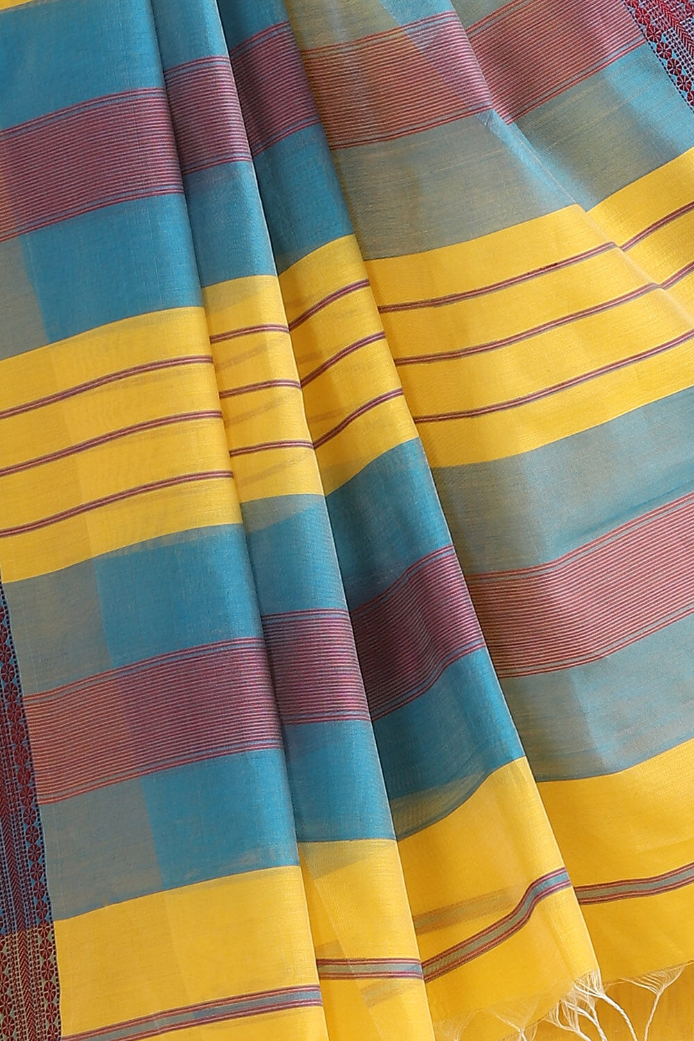 Yellow Pure Silk Cotton Maheswari Saree image number null
