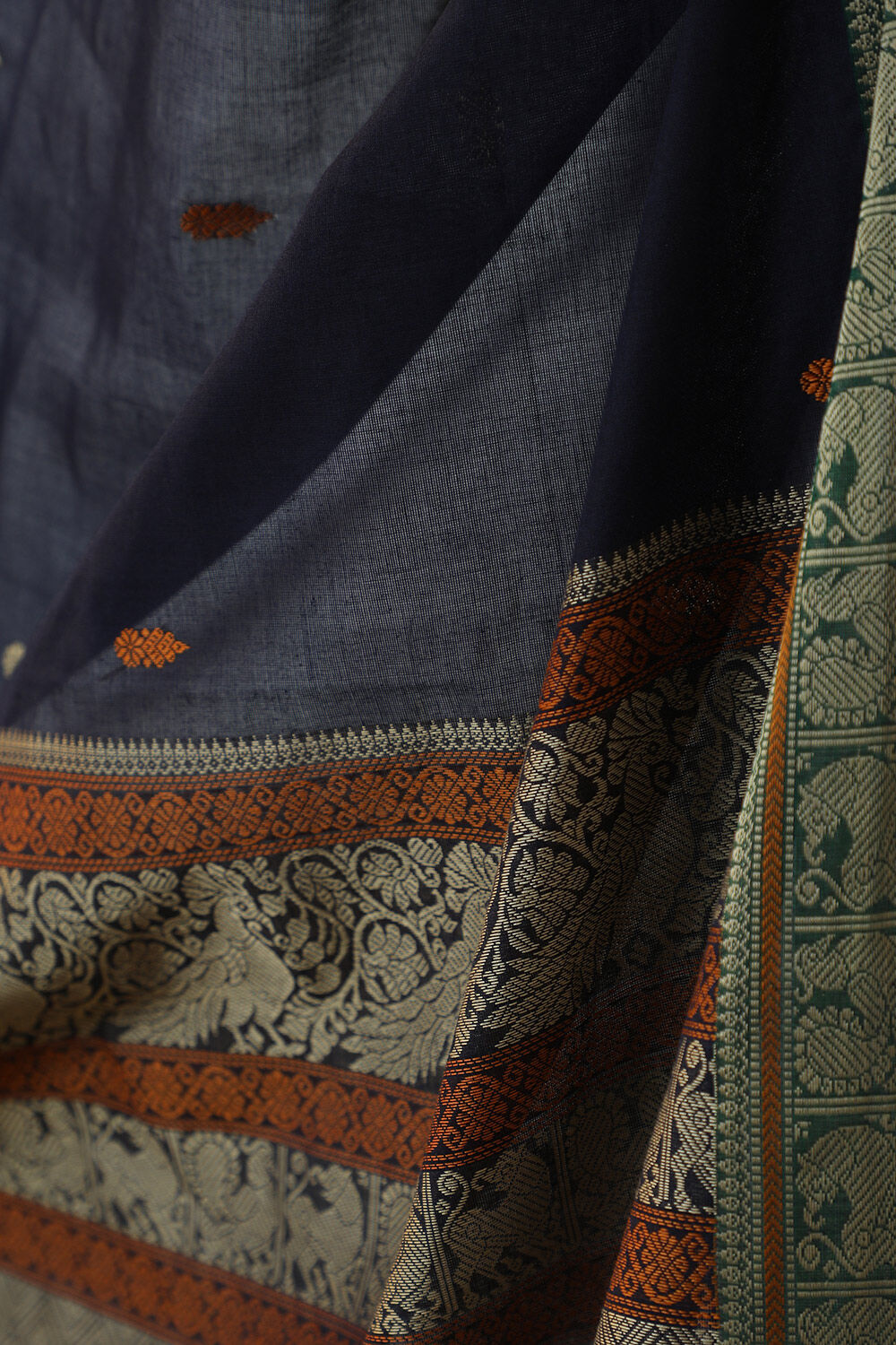 Blue Woven South Pure Cotton Saree image number null