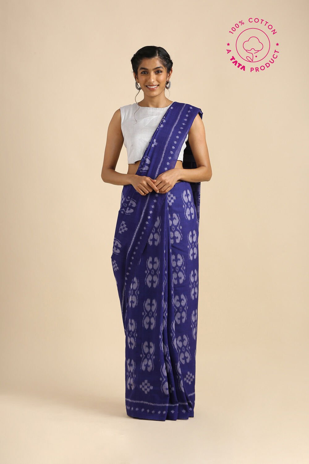 Blue Pure Cotton Odissa Ikat Saree image number null