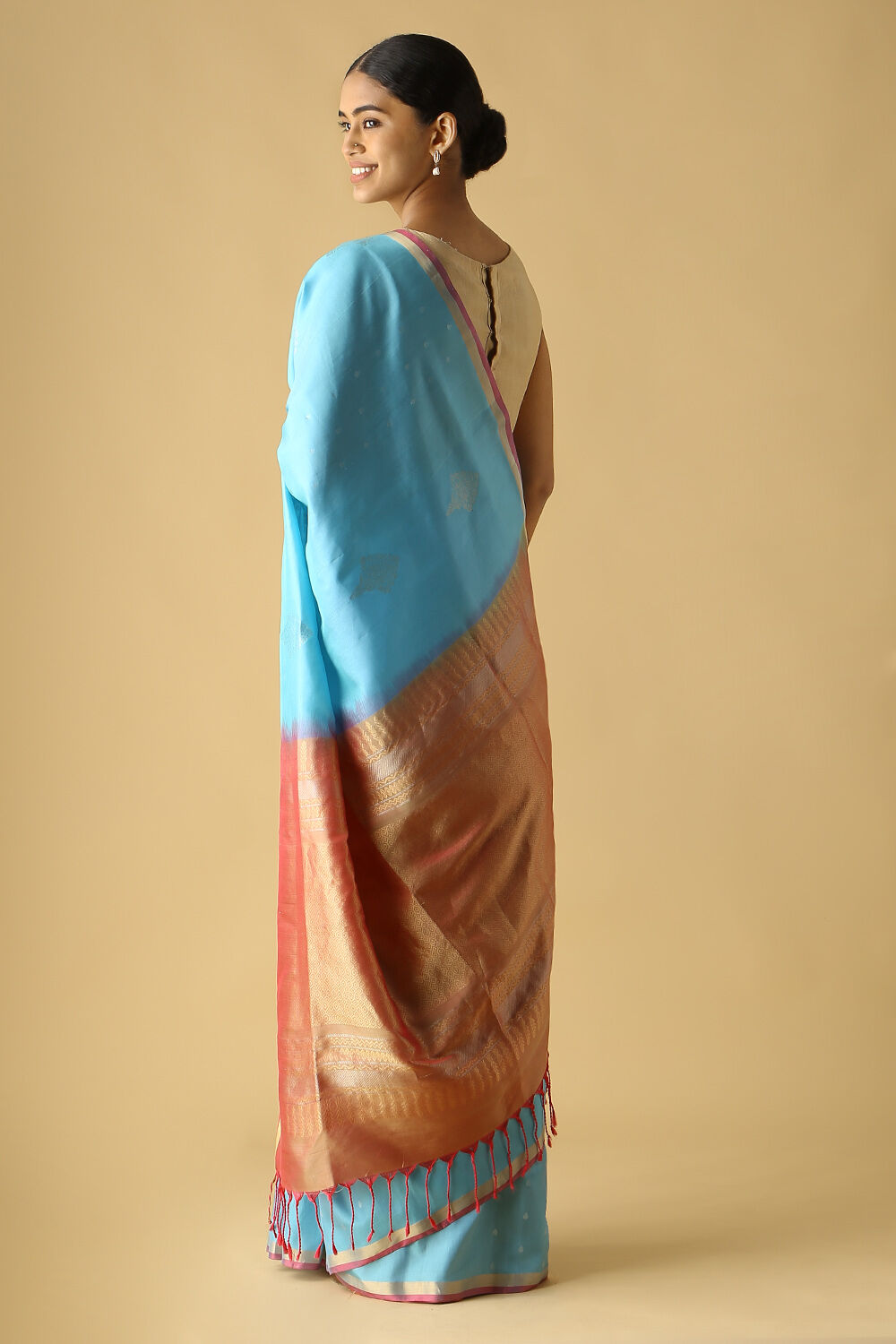 Blue Pure Silk South Saree image number null