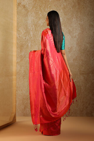 Red South Pure Silk Woven Saree thumbnail image number null