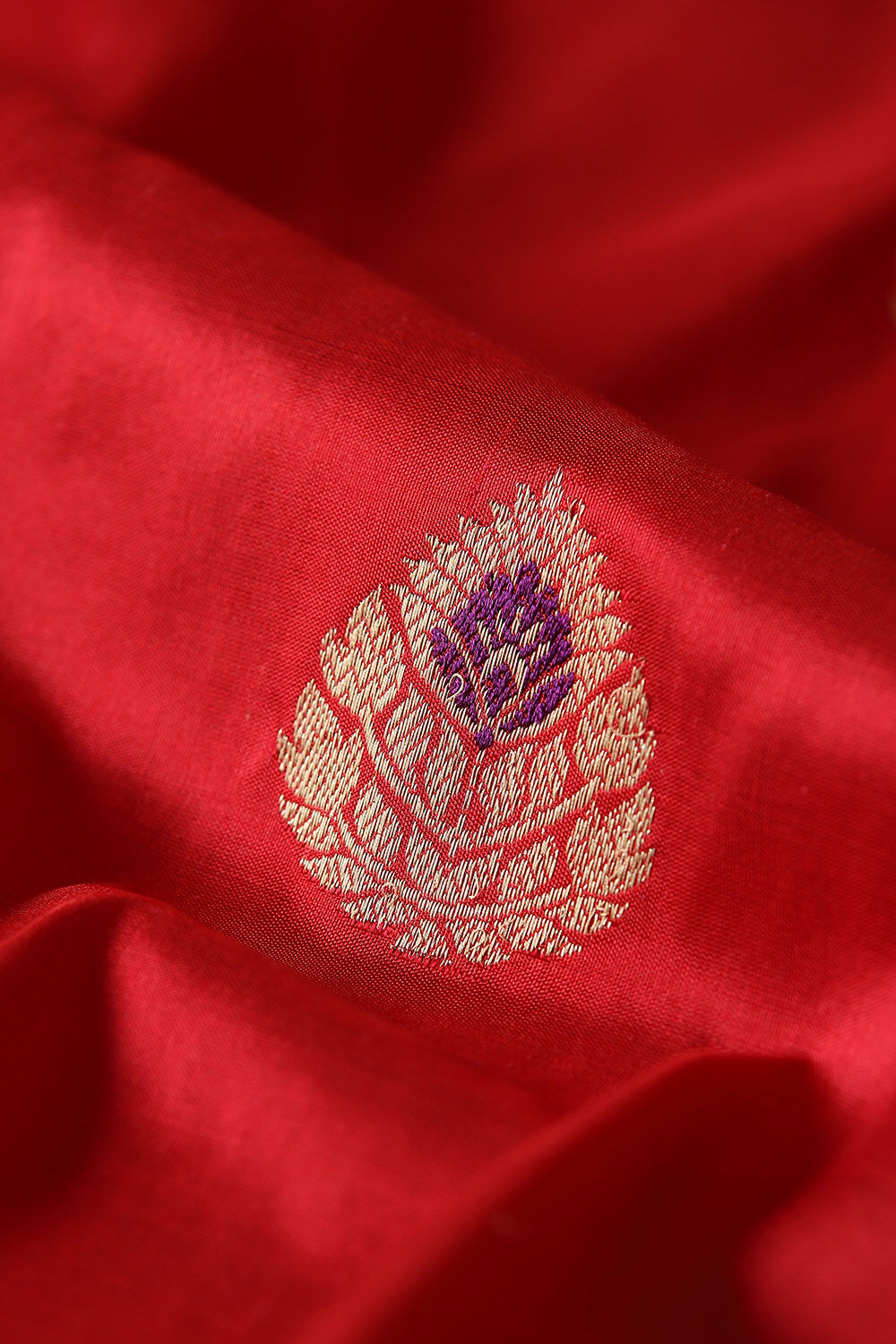 Red Pure Silk Banarasi Saree image number null