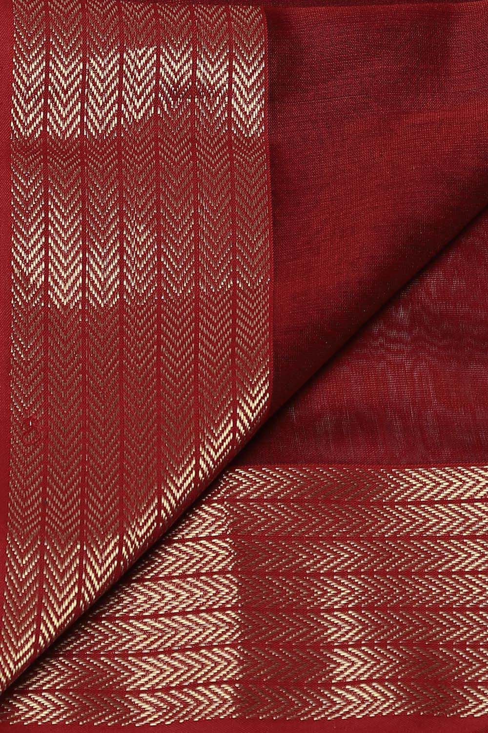 Dark Green Pure Silk Cotton Maheshwari Saree image number null