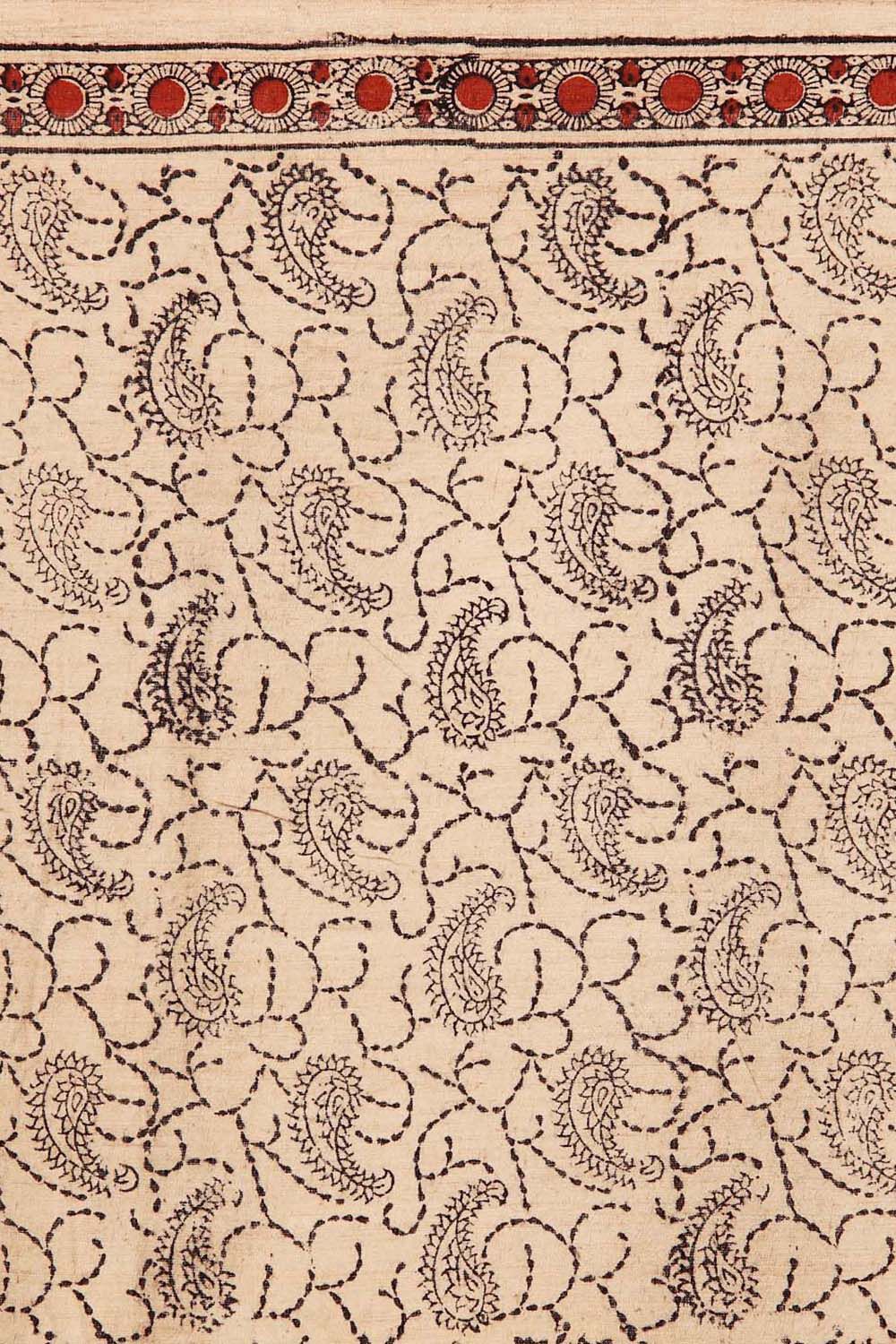 Beige Pure Khadi Cotton Printed Kalamkari Saree image number null